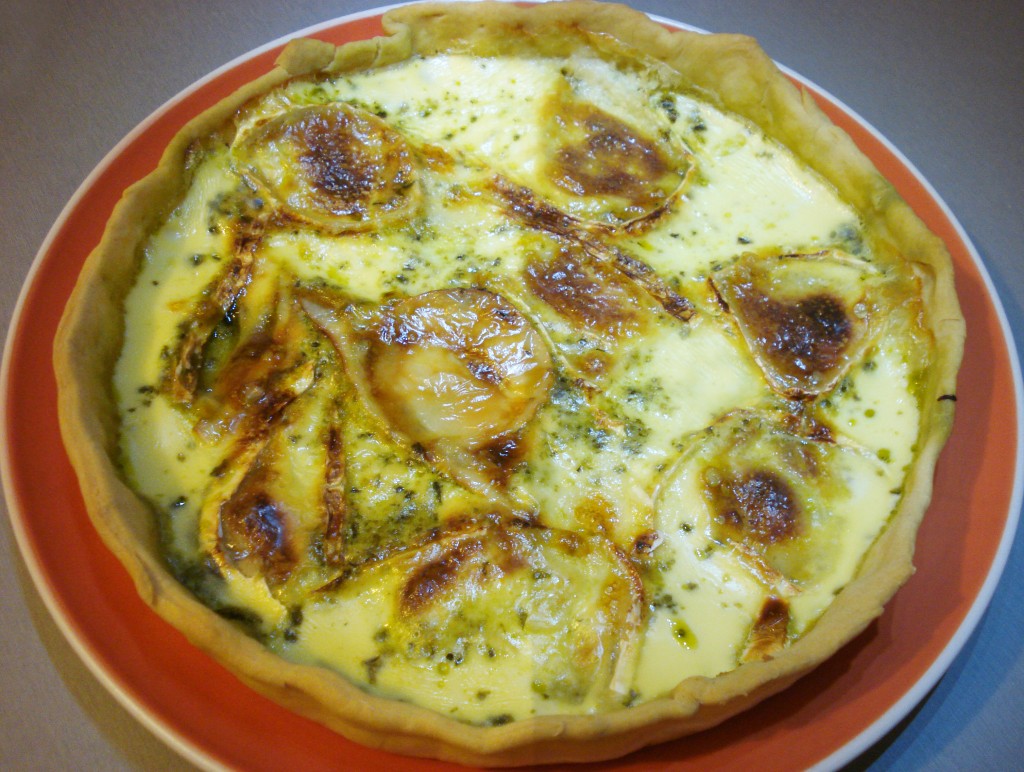 Quiche pesto fromage de chèvre