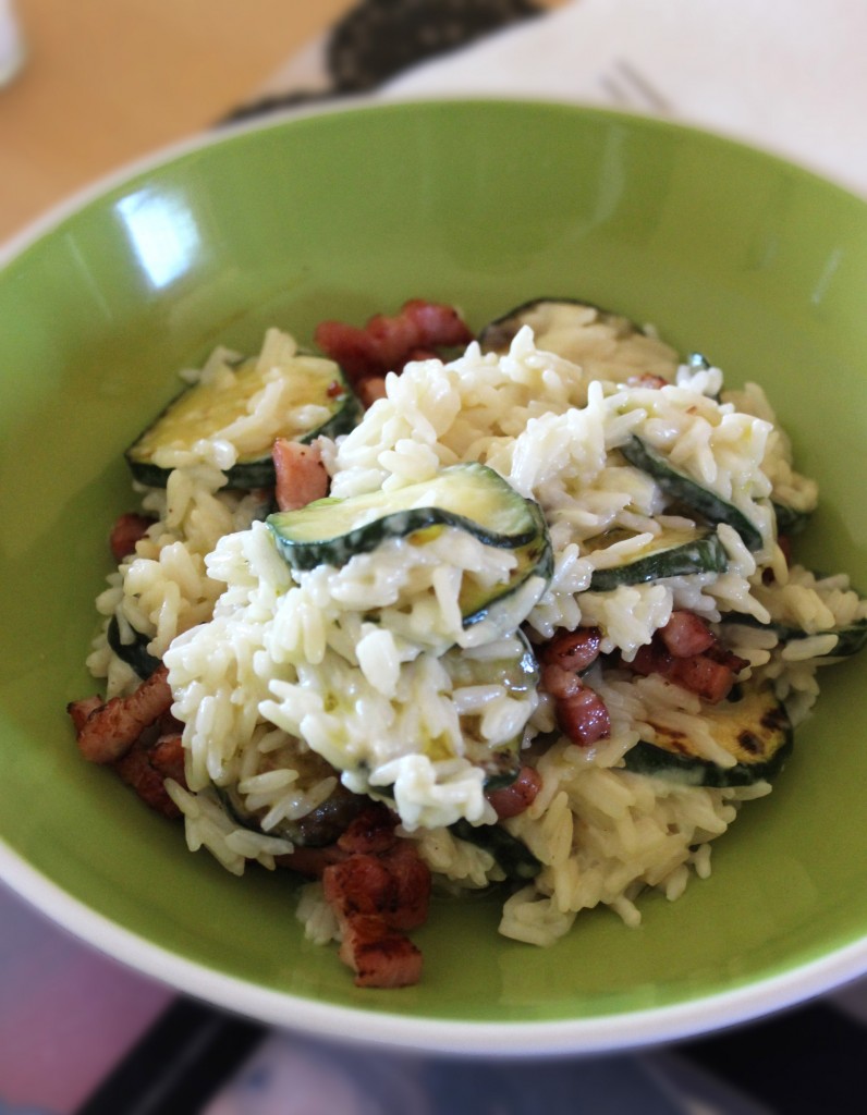 risotto courgettes lardons