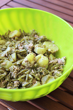 Salade pommes de terre haricots verts thon