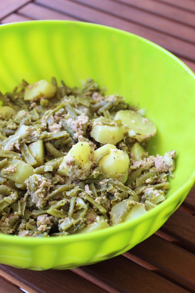 Salade pommes de terre haricots verts thon