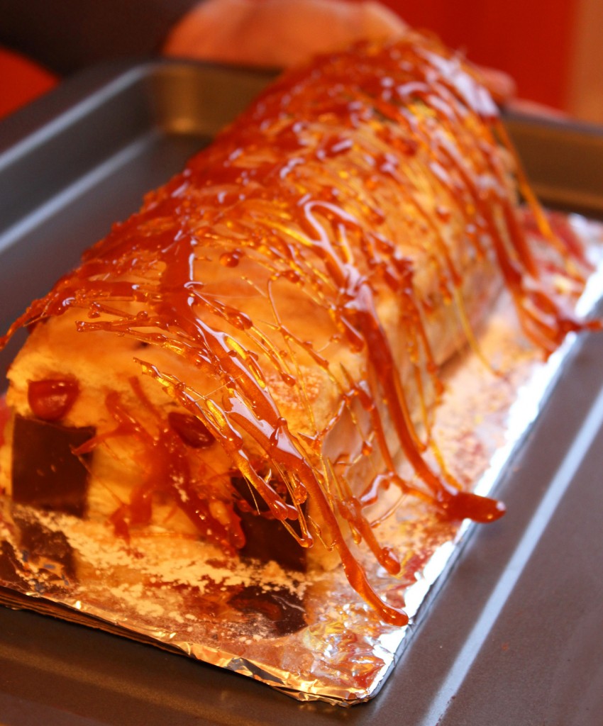 Bûche de noël aux pommes et caramel au beurre salé 2