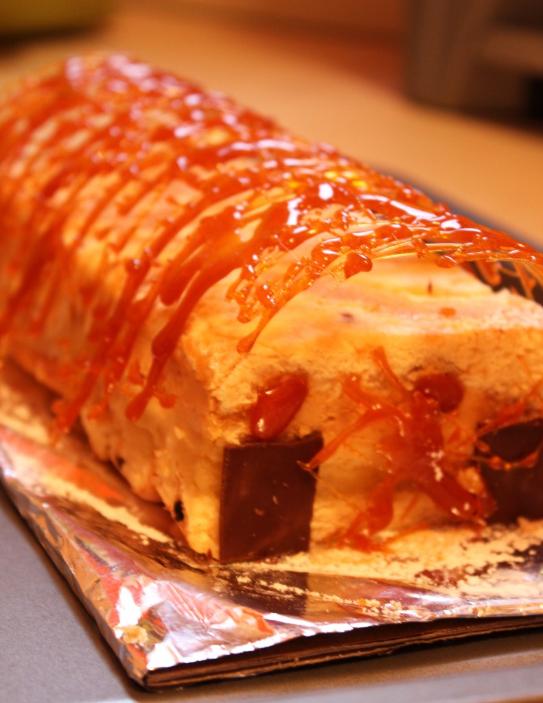 Bûche de noël aux pommes et caramel au beurre salé