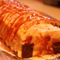 Bûche de noël aux pommes et caramel au beurre salé accueil