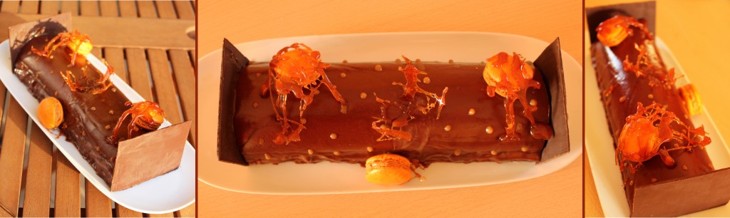 Bûche de noël au chocolat et caramel