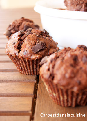 Muffin au chocolat et pépites de chocolat