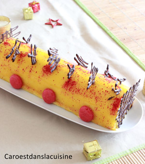 Bûche mangue et framboises