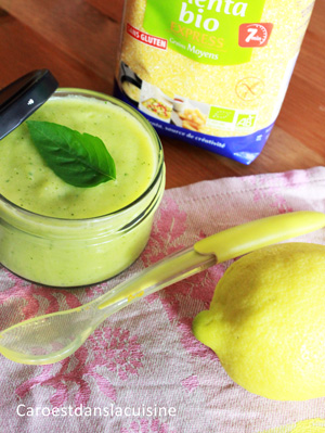 Polenta au citron et courgettes au basilic (oeuf dur) – dès 8 mois