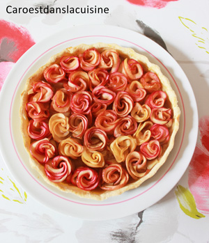 Tarte fleurs de pommes (bouquet de rose)