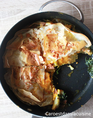 Tourte ou feuilleté au poisson, épinards et cheddar de Jamie Oliver